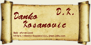 Danko Kosanović vizit kartica